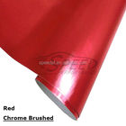 1.52x18m Brushed Aluminum Vinyl Wrap , Chrome Red Vinyl Wrap replaceable