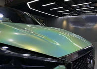 Green Holographic Car Chrome Vinyl Wrap repositionable 0.15mil Thickness
