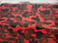Bape Ape Design Digital Vinyl Car Wrap Red And Black Camoflage ADT Tech