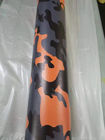 Orange Digital Camo Wrap 30*152cm Repositionable For Truck