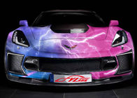 Polymeric PVC Purple And Blue Car Wrap , Calendered Color Changing Vinyl Wrap