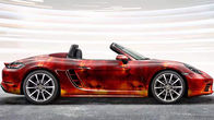 Fire PVC Digital Vinyl Car Wrap Red And Black 200 Micron Film Thickness