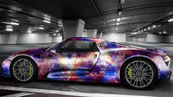 Galaxy Purple Digital Vinyl Car Wrap Multifunction 150% Elongation