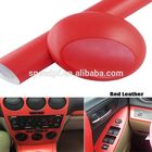 Red Car Interior Panel Wrap Waterproof Leather Textured Calendered