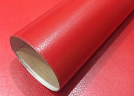 Red Car Interior Panel Wrap Waterproof Leather Textured Calendered