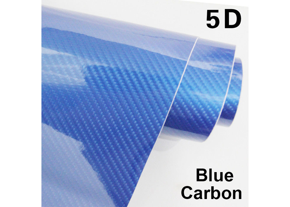 5D High Gloss Carbon Fiber Wrap For Car Interior Anti Scratches durable