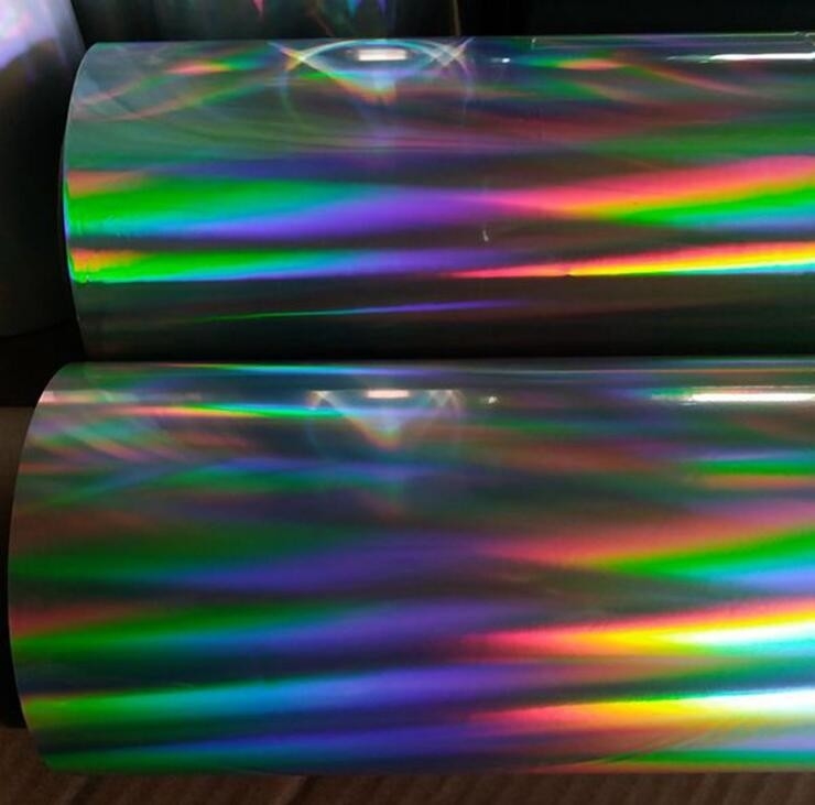 Self Adhesive Car Chrome Vinyl Wrap Holographic Laser Chrome Auto Decoration Sticker 1.27 X 50M